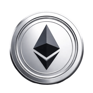 Graficzny element unoszący się w powietrzu z wizerunkiem monety Ethereum (ETH)